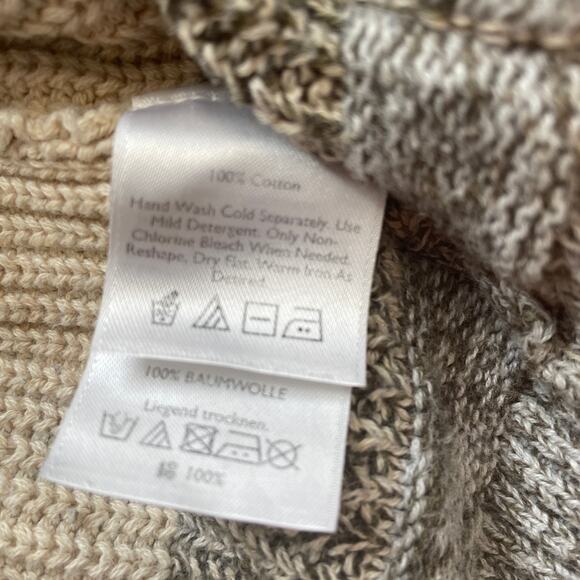 EDDIE BAUER Cozy Brown Knit Open Cardigan Short Sleeves Size Medium - Picture 5 of 6